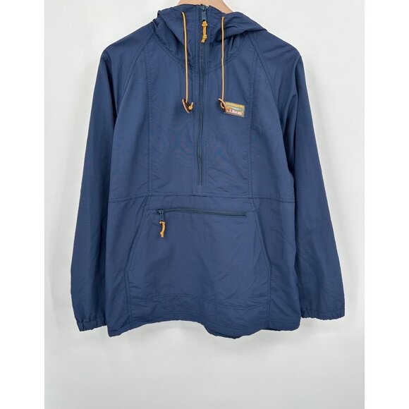 LL Bean Womens Mountain Classic Anorak Large Navy Outdoors Nature Hiking - Picture 3 of 8